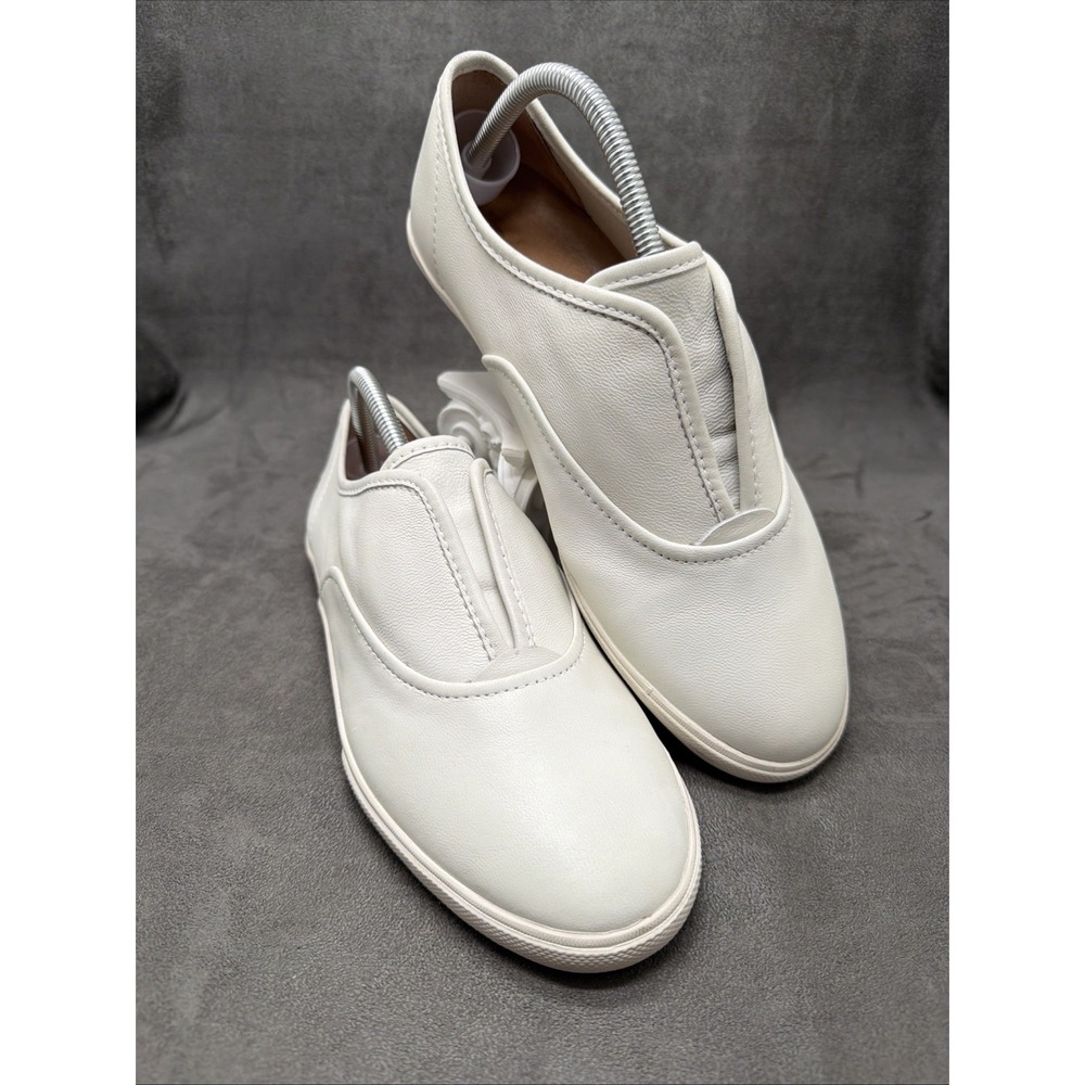 FRYE Maya White Leather Slip On Sneakers Size 10